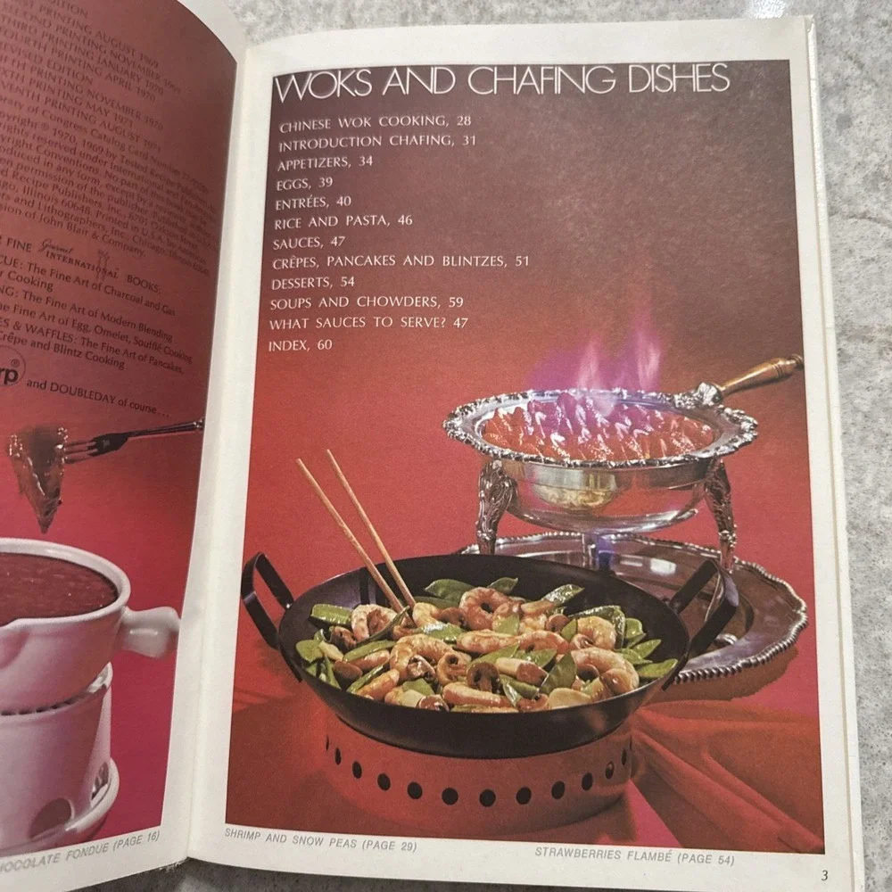 Vintage Gourmet International Stainless Steel Fondue Set Forks Cookbook Stand